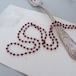 long necklace silk ガーネット