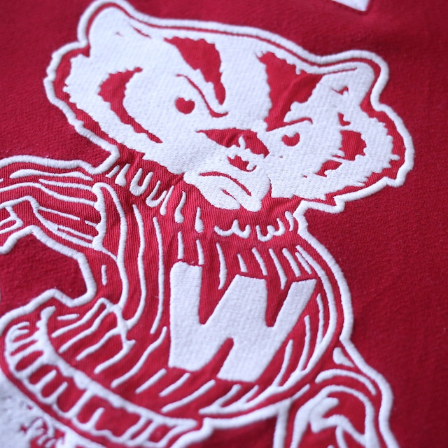 "Wisconsin Badgers" college team design over silhouette lace up sweat parka