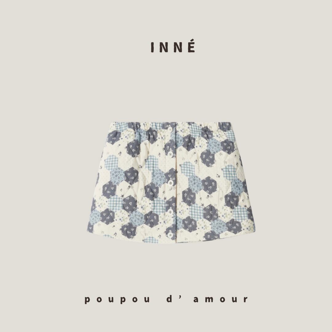 【予約】INNÉ| quitled skirts (Blue)