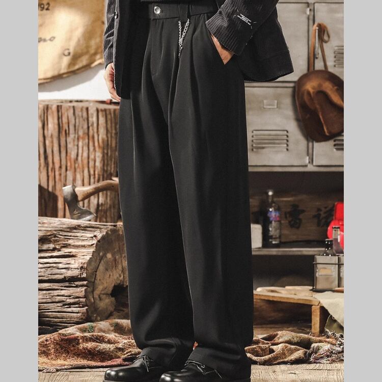 センタープレス ワイドレッグパンツ 2色 G00108