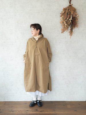 [ARMEN] ポプリンワークギャザーシャツワンピース