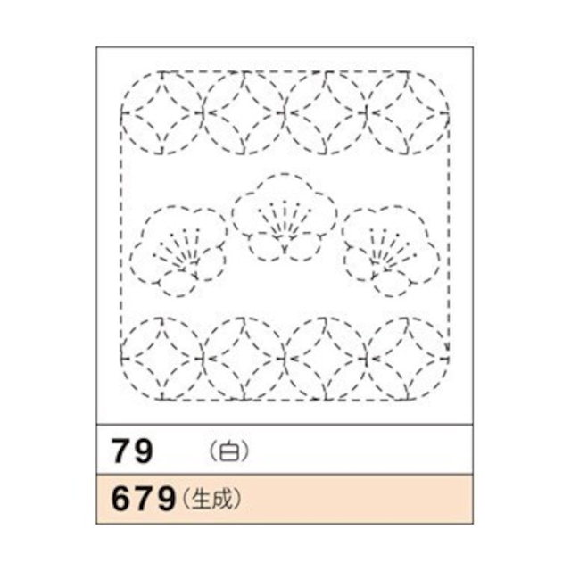 オリムパス花ふきん No.79（白）梅と丸七宝