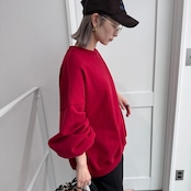 ボリュームシルエットスウェットPO/レッド