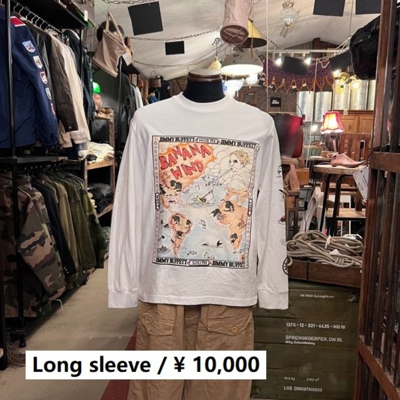 BANANA WIND カットソー メンズ ファッション カットソー 長袖 プリントTシャツ