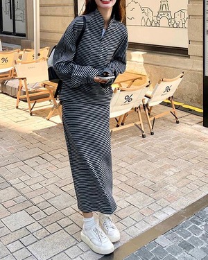 スカートツーピーススーツセットアップ A0551