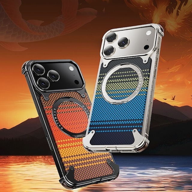 ◆iPhone17 pro シリーズ 対応◆ Carbon Fiber Texture Aluminum Phone Case / カーボンファイバー テクスチャー アルミニウム スマホケース