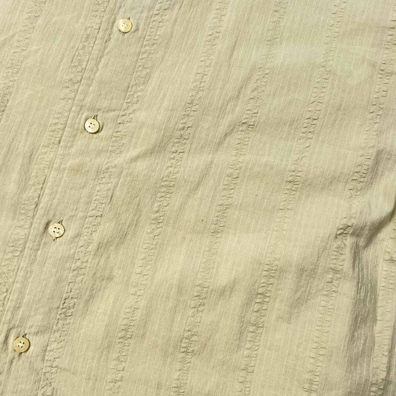 90s 00s LACOSTE ラコステ ワンポイント 半袖シャツ 4/グリーン ベージュ系 メンズ オールド ファブリカ