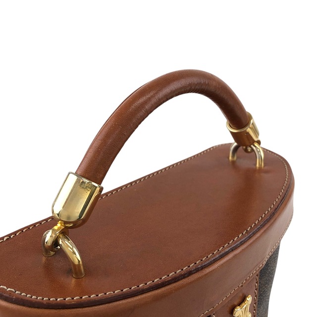 CELINE セリーヌ ショルダーバッグ ブラウン ブラゾン PVCレザー 2way バニティバッグ vintage ヴィンテージ オールド crpdut