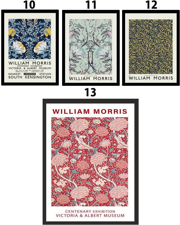 単品 33×43cm アートパネル 枠付き フレーム絵画 ウィリアムモリス