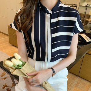 ストライプ柄 プリント 半袖 シャツ 【LFT08】