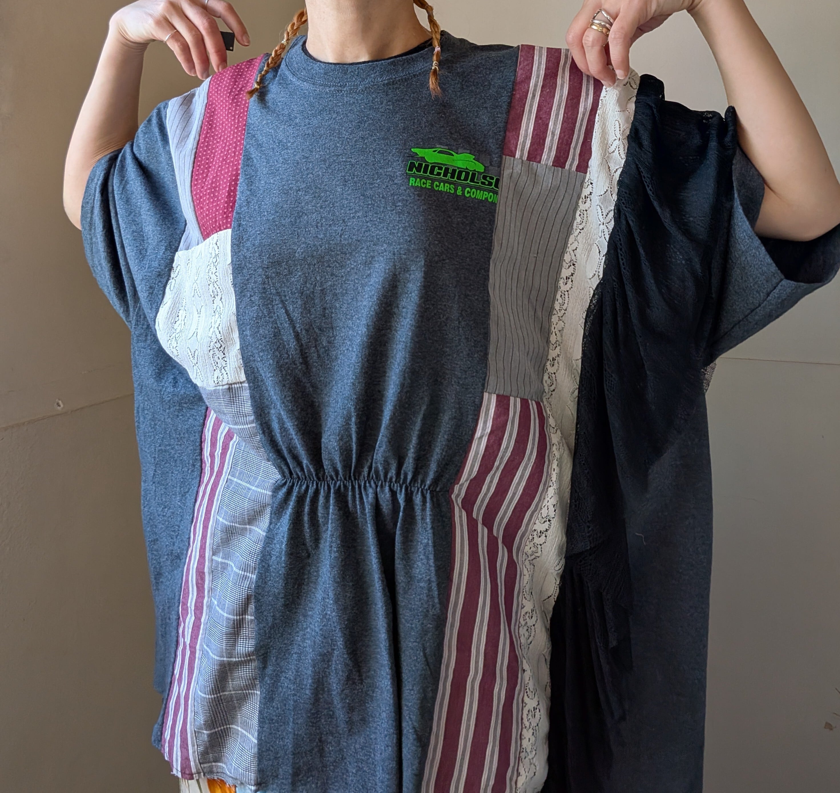 REHERSALL ］リハーズオール / リメイク 一点物 / アシメレースTシャツ