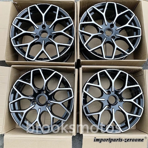 17インチスタッガーbスタイルブラックホイールスマートフォートゥー 3x112 17x7 17x7.5 用 LI-1900