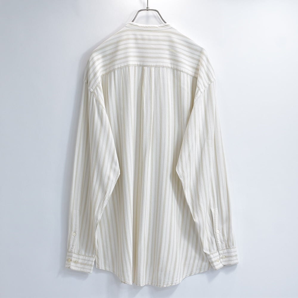 90s PERRY ELLIS コットンレーヨンシャツ ストライプシャツ 90s～ USA製 Perry Ellis ペリーエリス ストライプ デザイン バンド