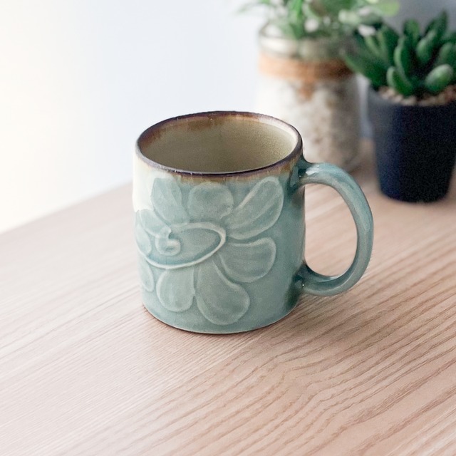 【仲間陶房】やちむん　仲間功　綺麗な藍色《（1）デミタスカップ：藍緑（あいりょく）》