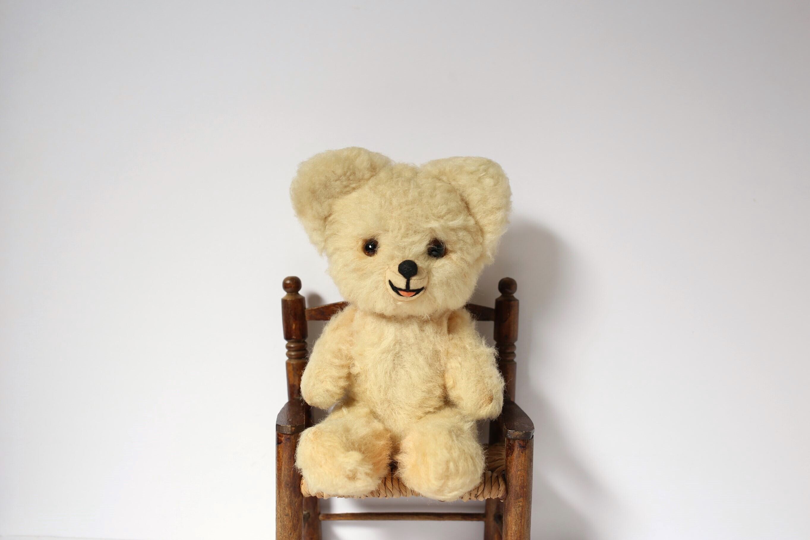 フランス アンティーク ヴィンテージ あどけない笑顔の小さなベア 約25.5cm N-05543