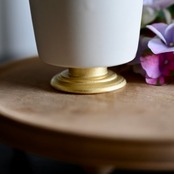 MUMCA 丸谷牧子 作 脚付ゴブレット 大 金彩 ホワイトGoblet White x Gold (1 個)/ 2104400000610