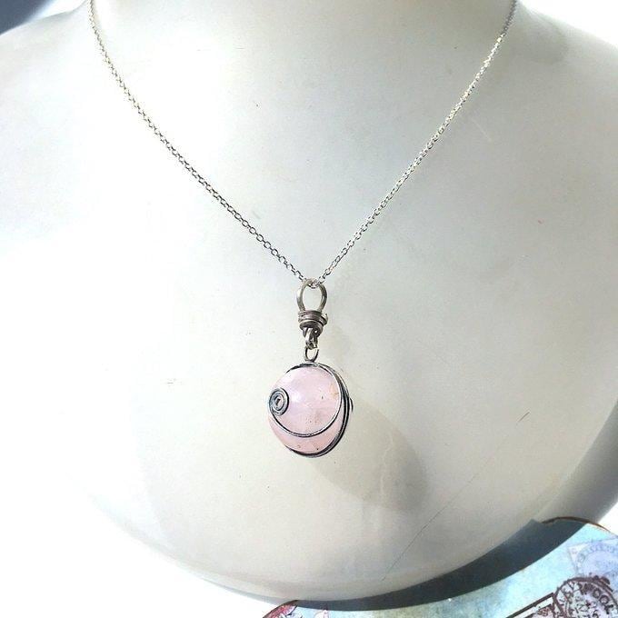 【一点物】✦ 10月の誕生石✦·.⋆SV925ローズクォーツころころボールネックレス·.⋆✦