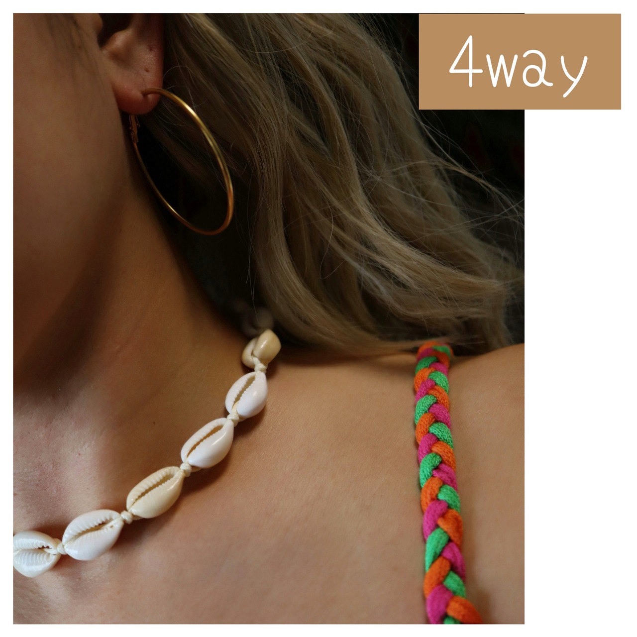 "4way" Turquoise×Tiare hoop earrings(ターコイズ×ティアレフープピアス)