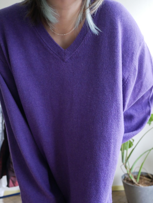 L.L.Bean Cotton Cashmere V-Neck Oversized Knit
