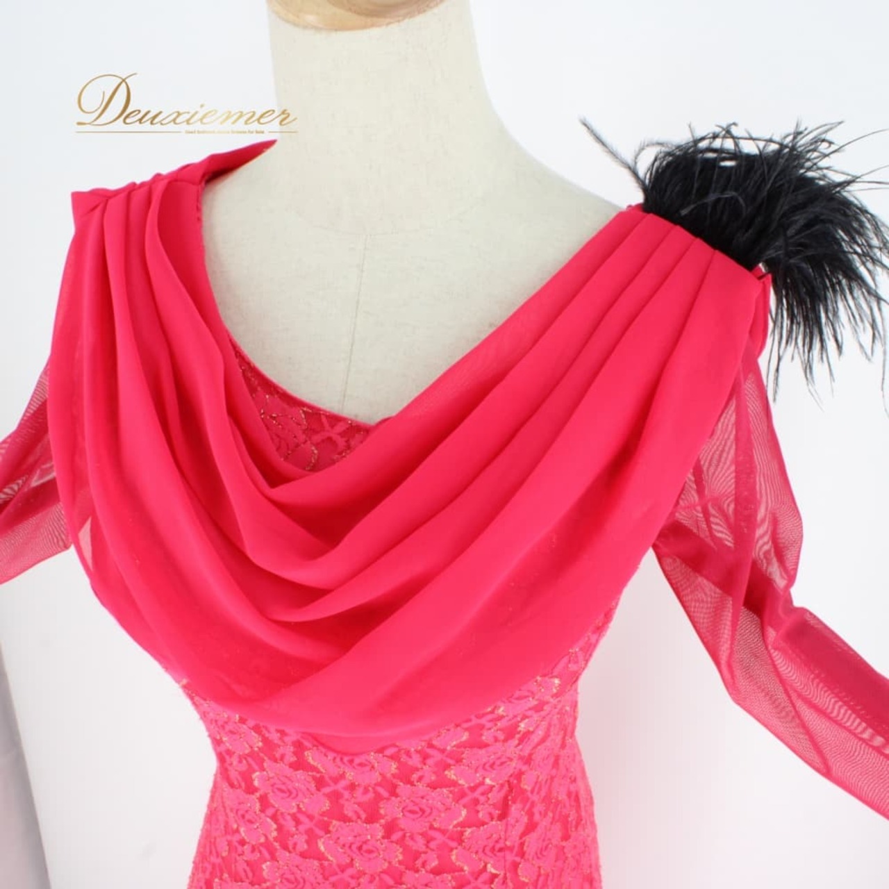 社交ダンス 衣装 prima boutique プリマブティック ドレス スタンダード ブラック系 ピンク系 黒 長袖 フロート 花柄 レース 準正装 パーティー ロングドレス スタンダードドレス ラテン ショー フロートスリーブ 袖あり 刺繍風 光沢 伸縮 ワンピース きれいめ 上品 華やか フォーマル ダンス衣装 新品同様 フェミニン 大人可愛い エレガント フレアスカート 黒ピンク 切替デザイン 9号相当 練習用 発表会 通し営業 イベント用 ドレッシー dress