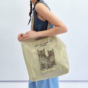 cat Print Casual Shoulder Tote Bag 【3color】 T4436