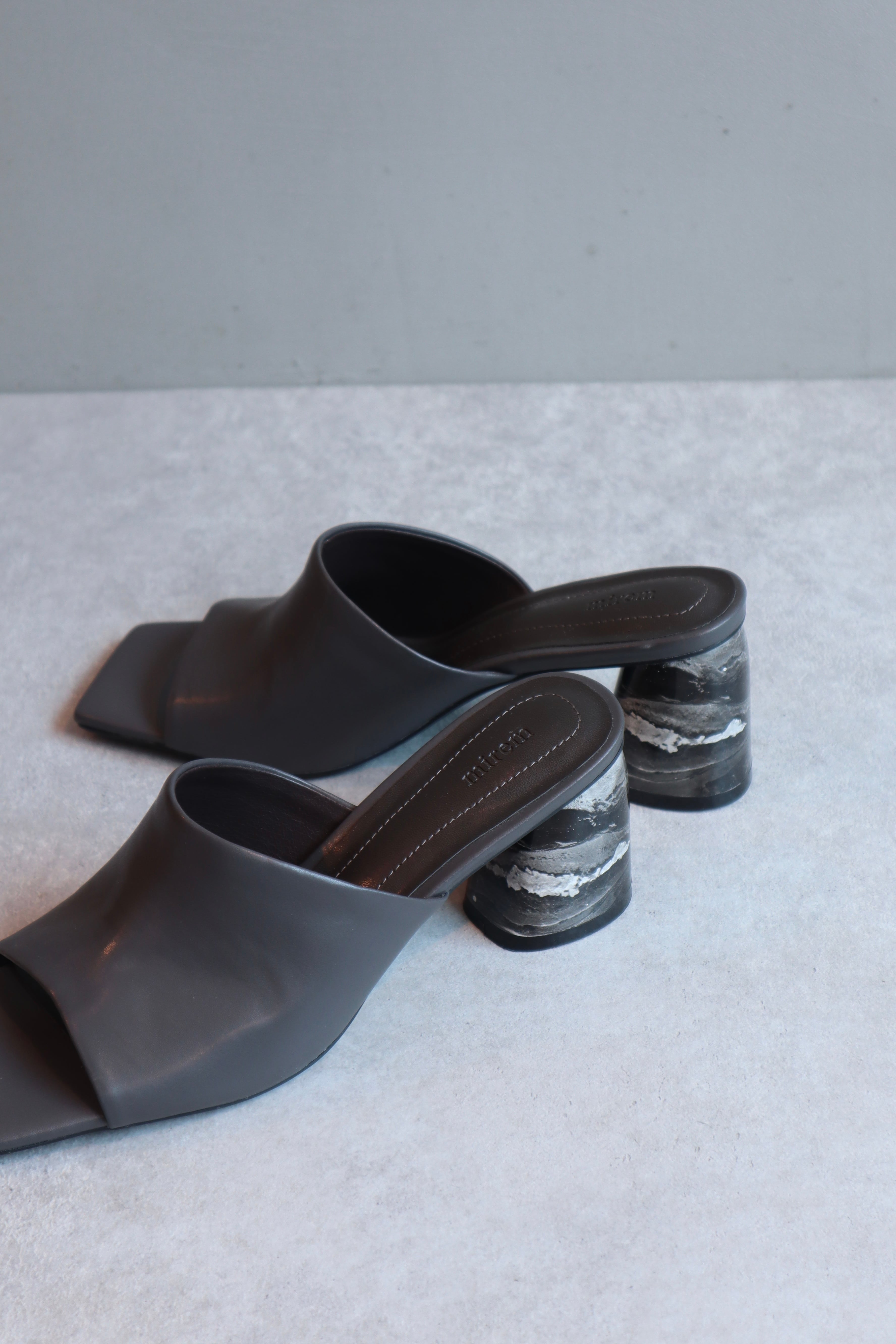 Marble heel sandals TAUPE