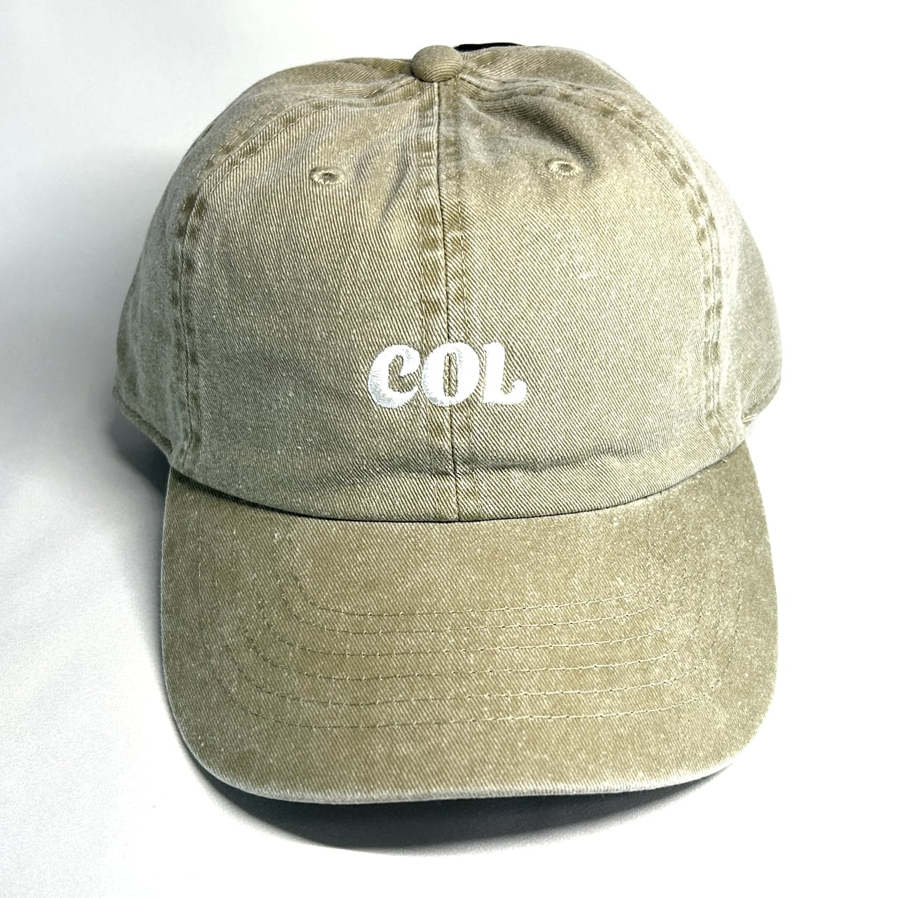 ピグメントキャップ KHAKI【 COL SMALL LOGO BASEBALL】 | chainoflife