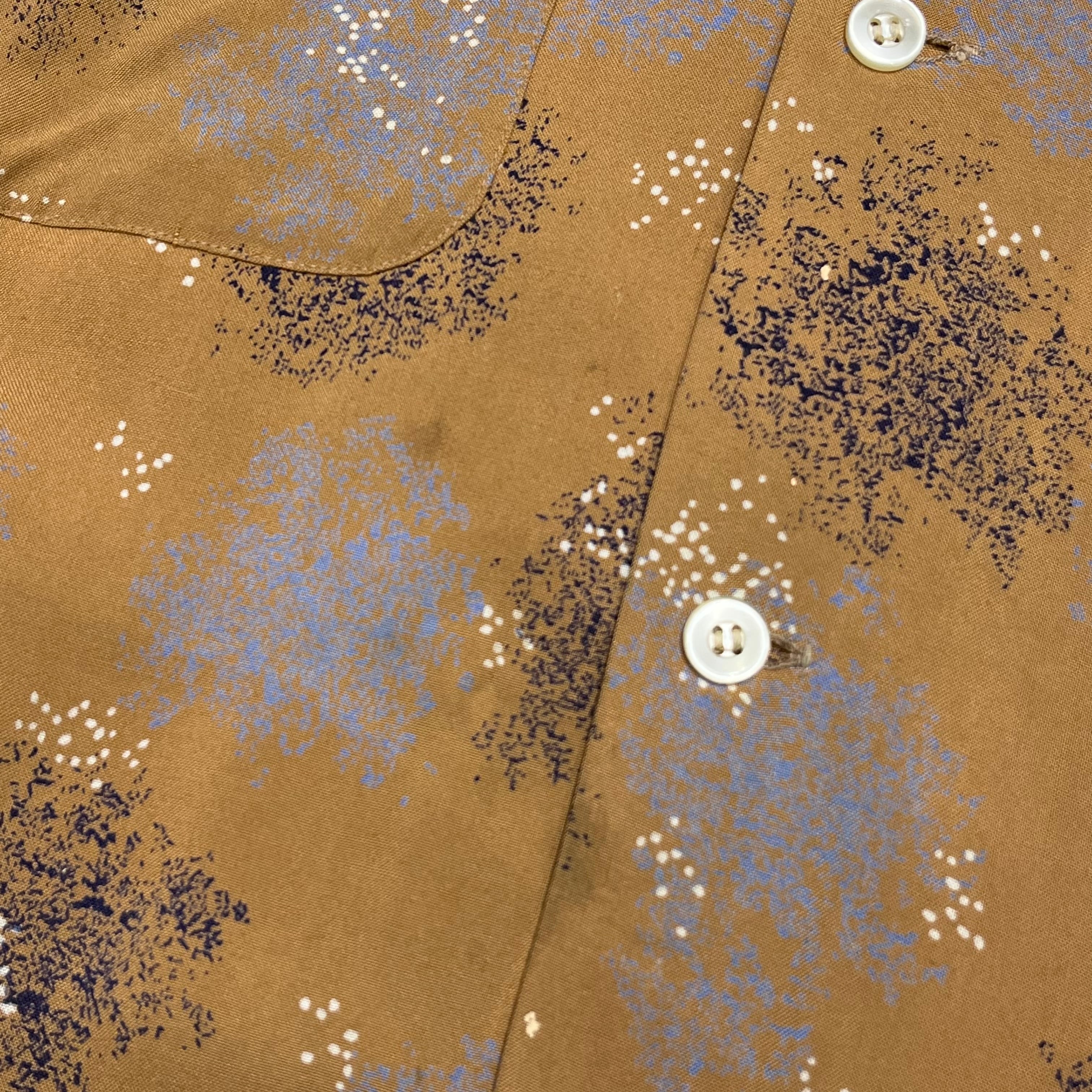 50s Town Craft Rayon Open Collar Shirt 50年代 タウンクラフト