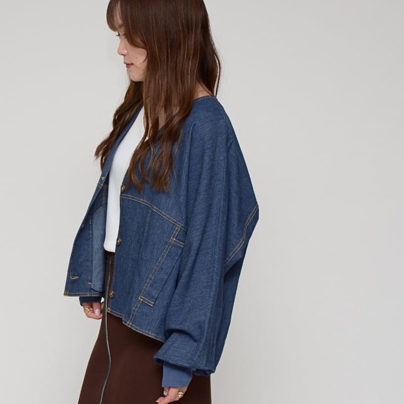 細見え＆超軽量】袖リブデニムジャケット - LEI-2562 インディゴ- | praia