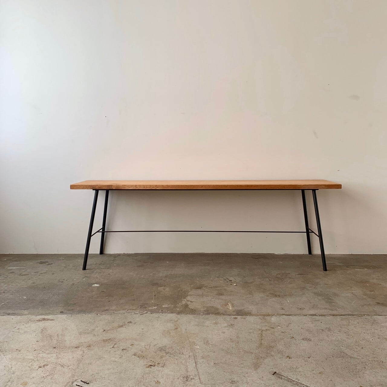 ベンチ　スチール脚　古家具