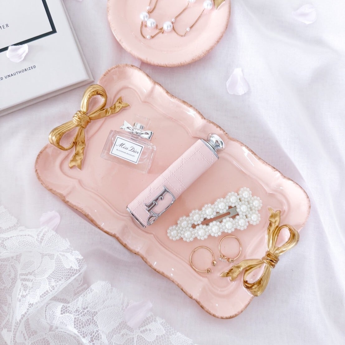 Square ribbon tray / スクエア リボントレイ M | BONNE CHANCE