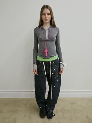 [SCULPTOR] Striped Button Down Hoodie Charcoal 正規品 韓国ブランド 韓国通販 韓国代行 韓国ファッション スカルプター 日本 店舗