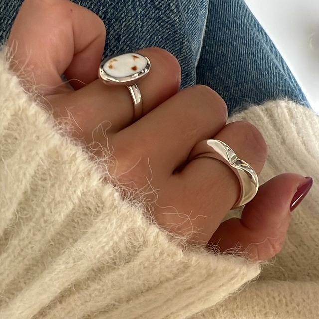 S925 Tiger shell ring<7号/8号>(R40)