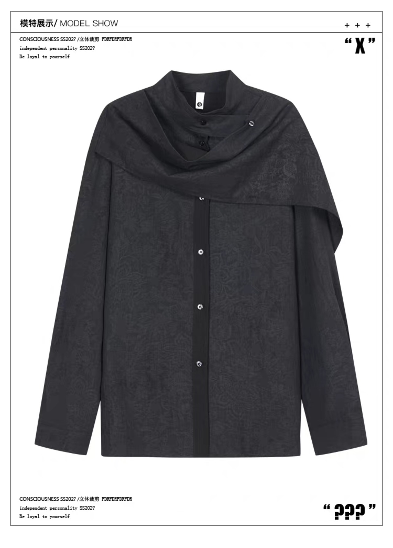 RFDRFD 26AW 26AW 3Dカット スカーフネック モードシャツ