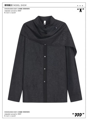 RFDRFD 26AW 26AW 3Dカット スカーフネック モードシャツ