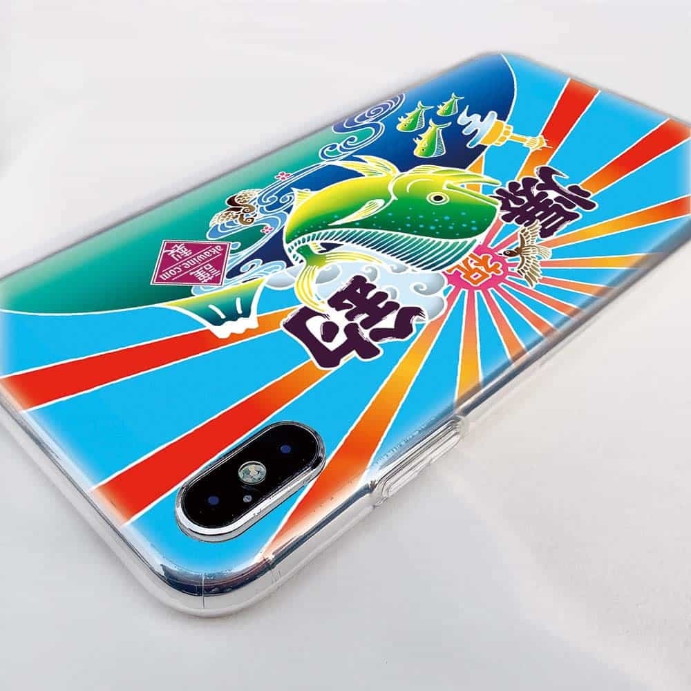 ソフトケース】大漁旗スマホケース（シイラ） | 赤ワインの大漁ショップ