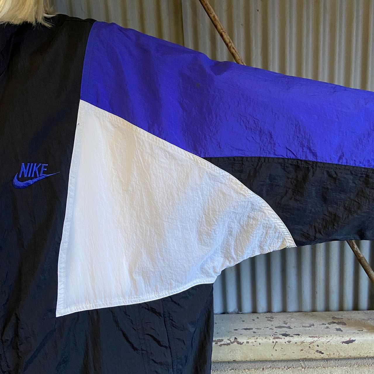 90年代 銀タグ NIKE ナイキ ナイロンジャケット メンズXL 古着 90s 