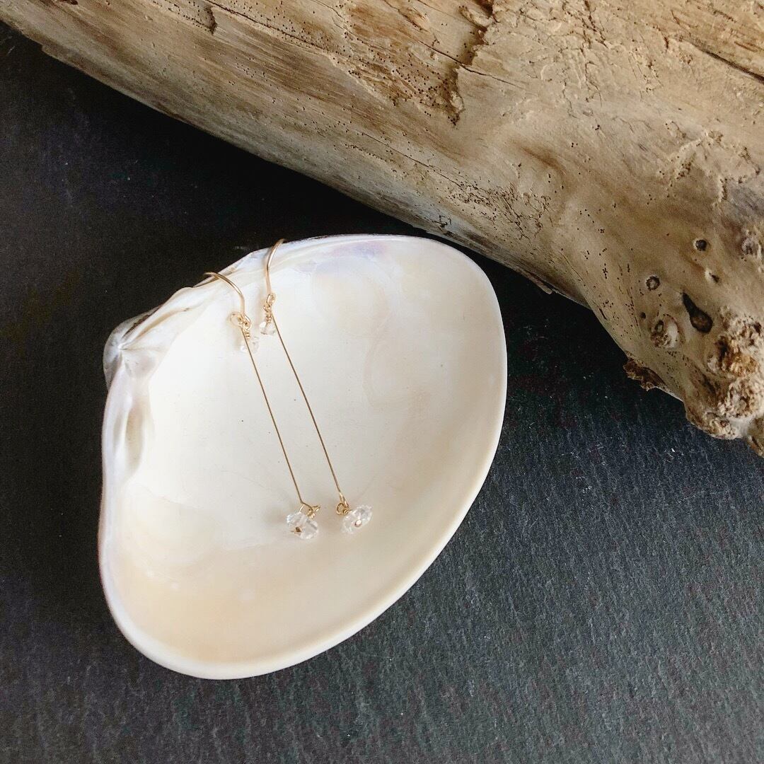 【再入荷】【売約済】ハーキマーダイヤモンドのシンプルピアス