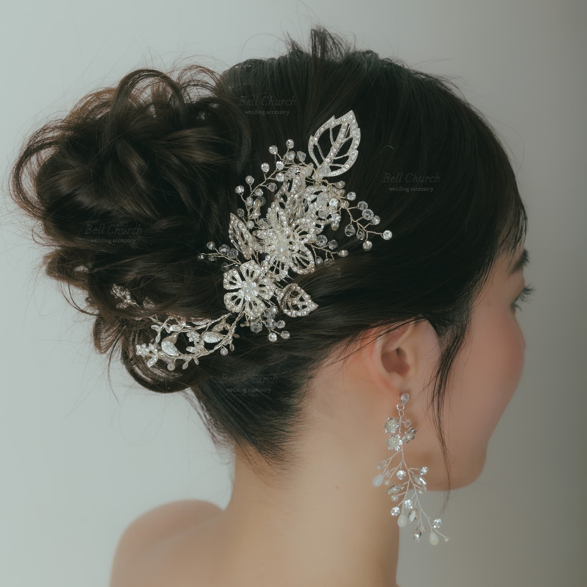 premiumジルコニア製ヴィンテージコームビジューウェディングヘアアクセサリー ヘアアクセサリー ビジュー パール コーム付き コーム