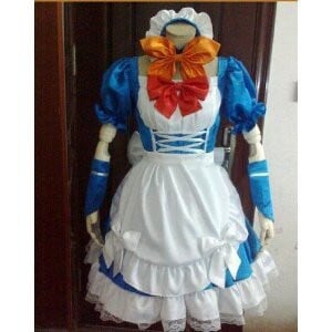 K2296 新世紀エヴァンゲリオン◇綾波レイ メイド服 風 コスプレ衣装
