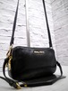 美品◆miu miu ミュウミュウ Wジップデザイン クロスボディ 2way レザー ミニ ショルダー バッグ ポシェット ポーチ 黒◆ 便利な2wayモデル