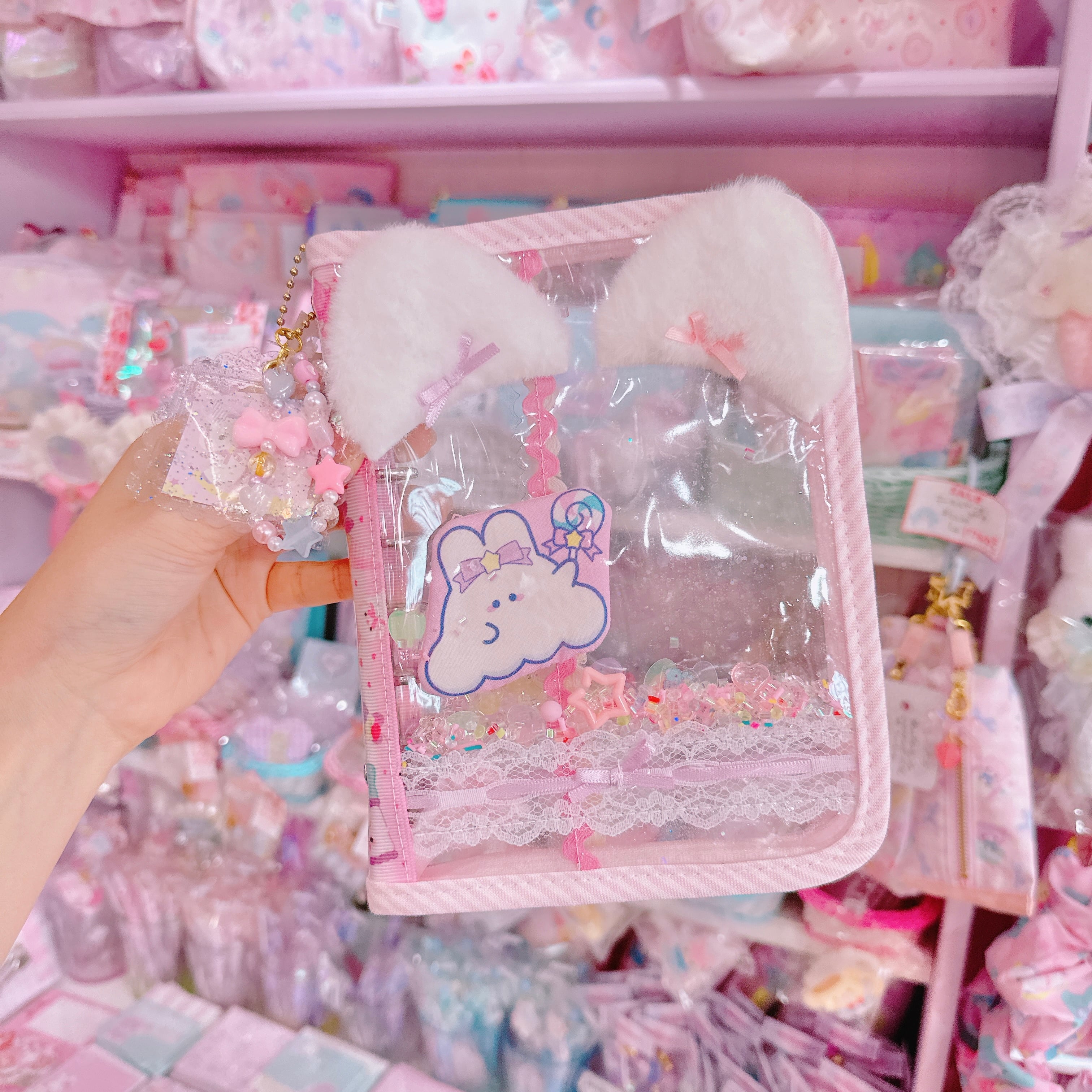 【K2】81-10ねこ耳A7シール帳（６穴）