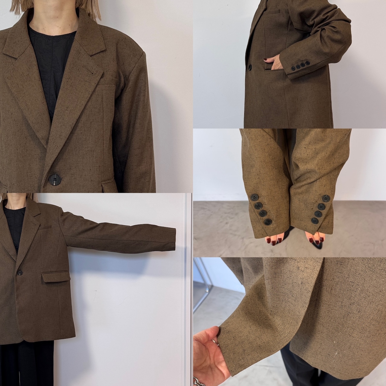 mixツイルオーバーハンサムJK/ブラウン