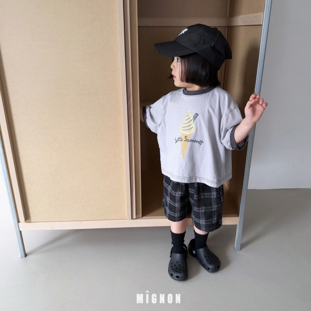 《送料無料》チェックデニムパンツ:Jr【mignon】※お取り寄せ