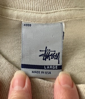 -Stussy- Vintage 90s L Print T-shirt made in USA