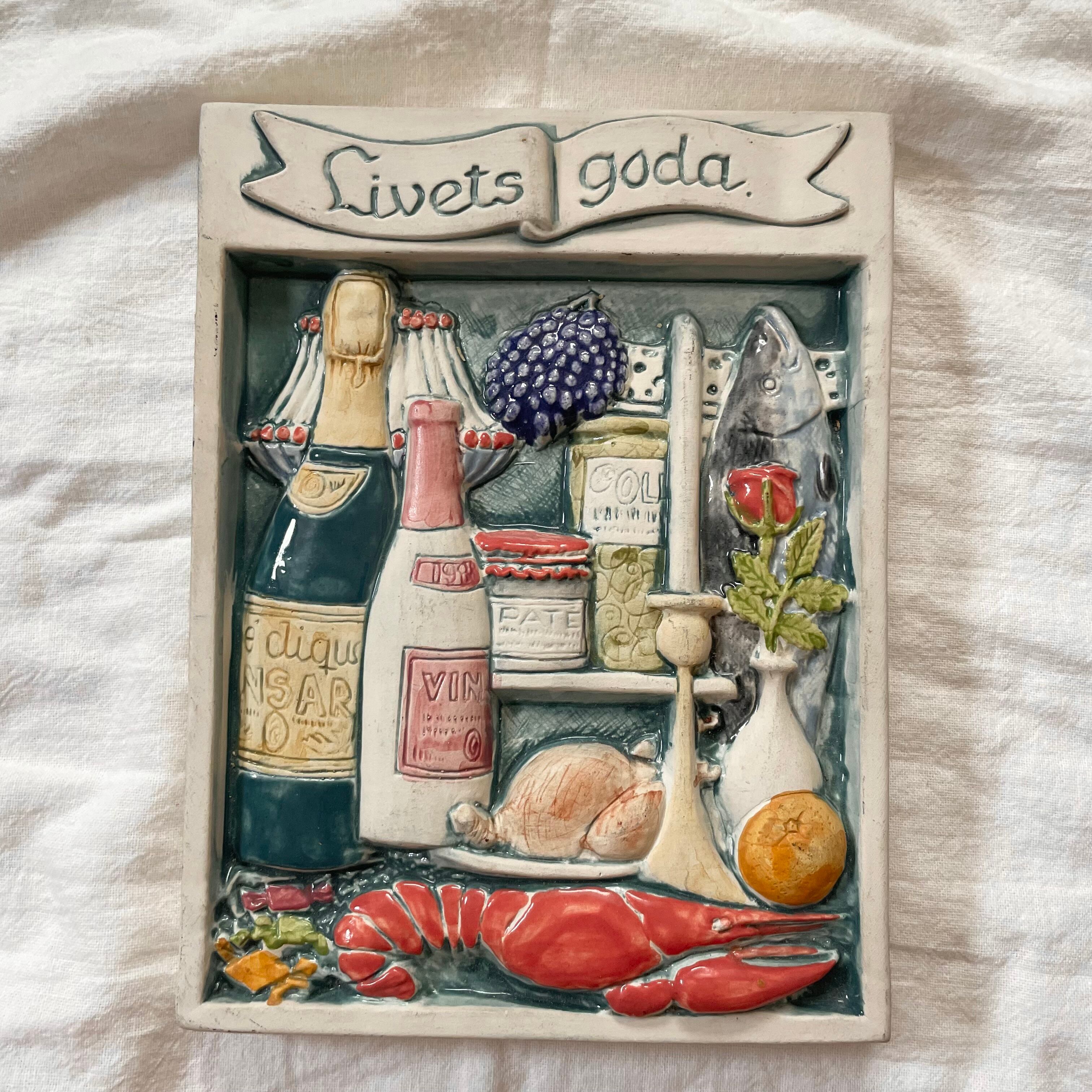 キッチン模様の陶板