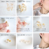 結わい　-瞬き-　【⑤ひと粒（片耳）】小枝耳飾り　ワイヤーアクセサリー