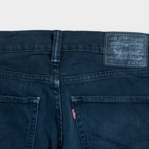 【LEVI'S】メキシコ製 511 ブラックジーンズ デニム ジーパン スリム ストレート スキニー 細身 美脚 足長効果 ジッパーフライ ストレッチ W31 L32 リーバイス US古着