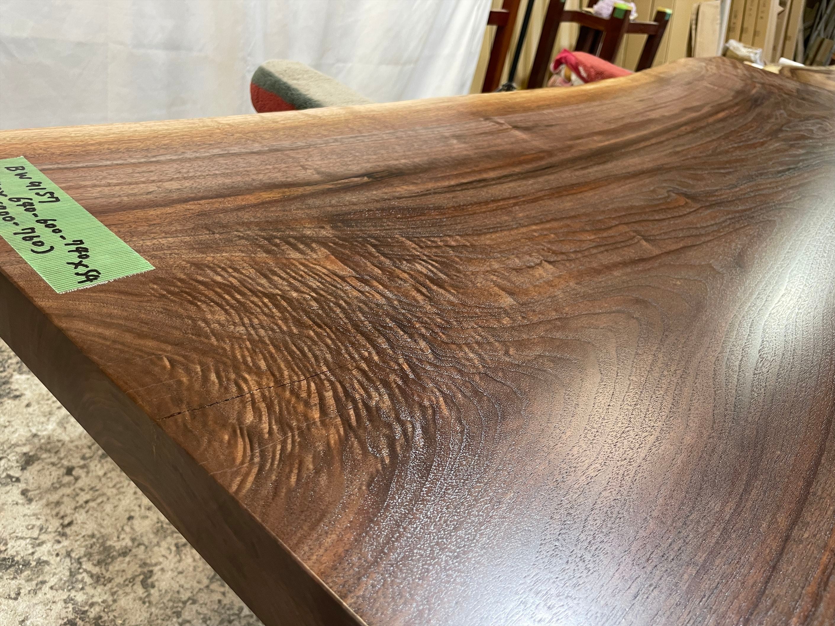 ブラックウォールナット9157 一枚板無垢 乾燥材 1740x640-600