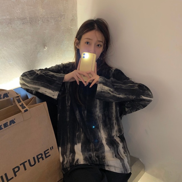 スタイルルーズスタンダードトップス サマーカジュアルTシャツ ロング レトロ 夏物 モンロー79689043151